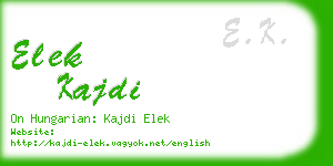 elek kajdi business card